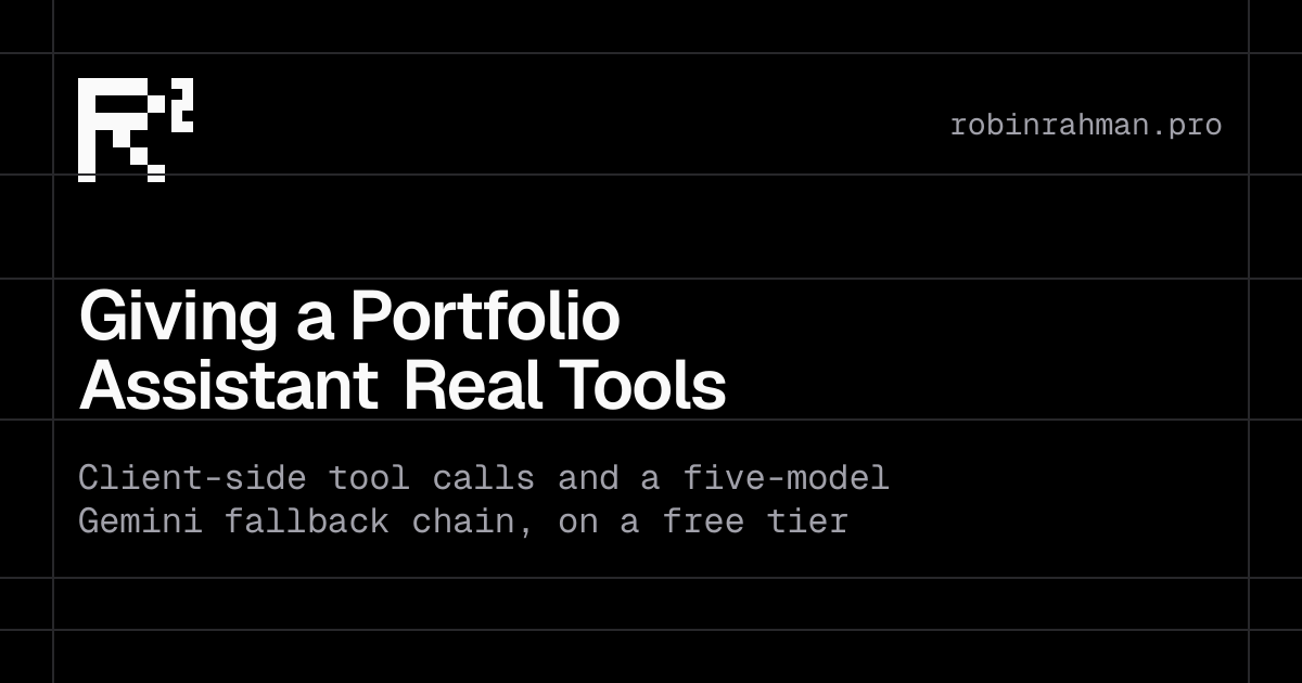 Giving a Portfolio Assistant Real Tools (and Five Models So It Never Goes Down)